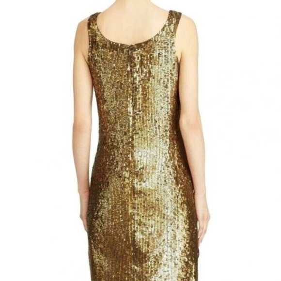 Ralph Lauren Gold/Copper Sequin Cocktail Dress size 12 - Picture 2 of 5